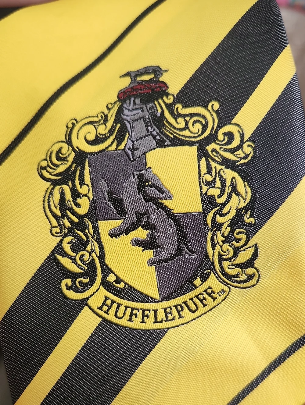 Harry Potter Tie with Hufflepuff Crest